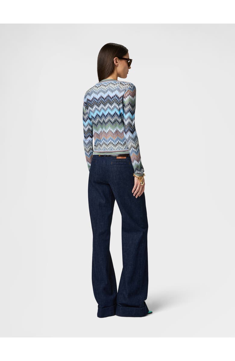 Missoni Cardigan In Viscose Chevron With Snake Motif And Patch Pockets, Alternate, color, 