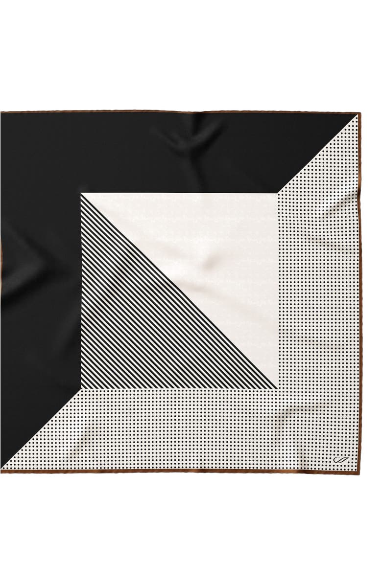 Elizabetta Santino - Hand Rolled Silk Neckerchief for Men, Main, color, Black And White