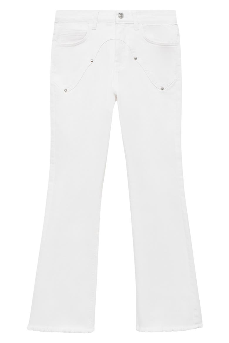 Low Rise Stud Flare Jeans, Alternate, color, OFF WHITE