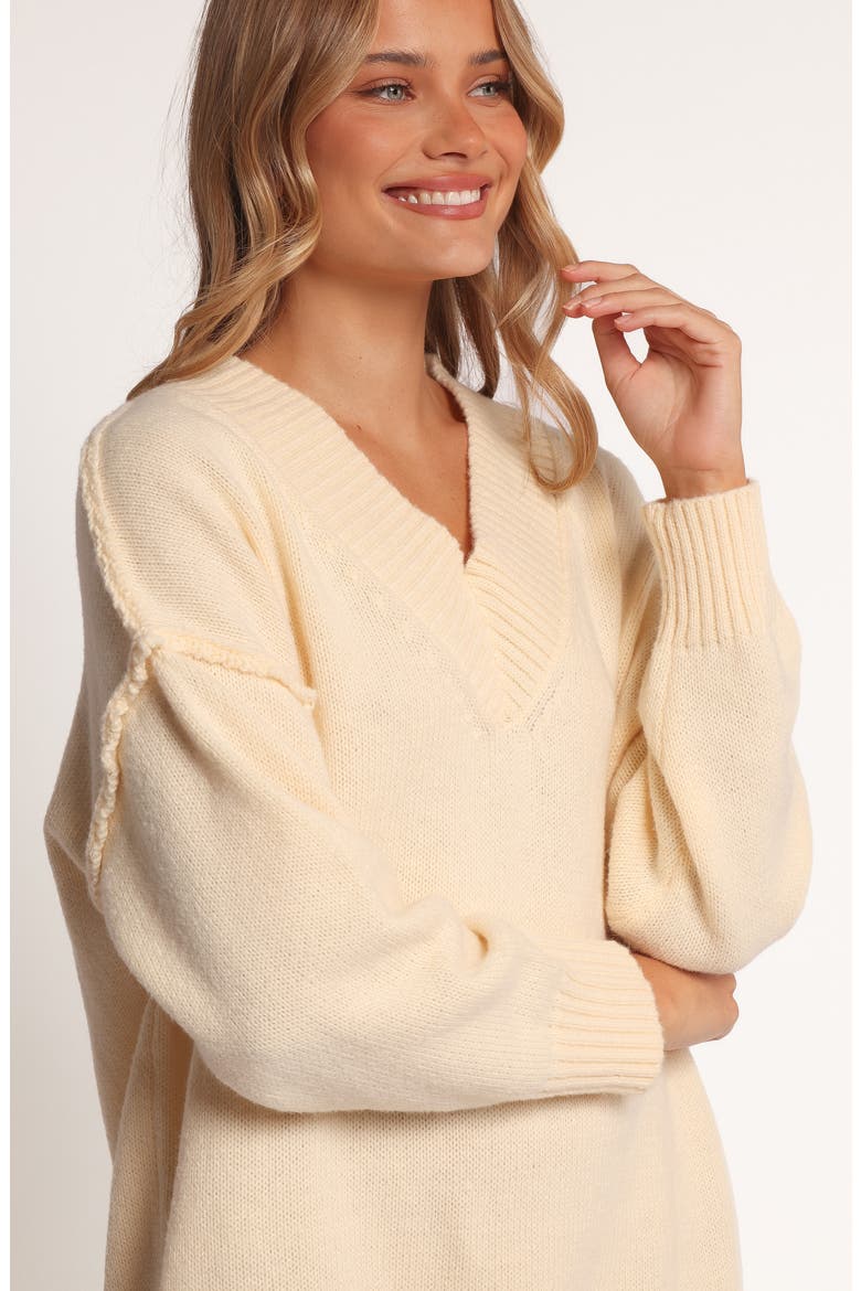 Sancia Long Sleeve Sweater Minidress, Alternate, color, CREAM