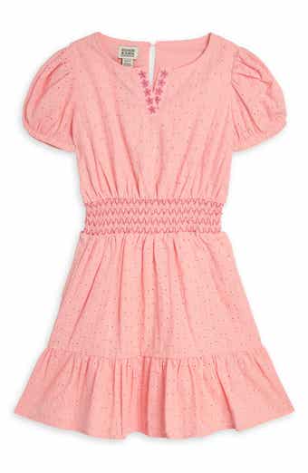 Scotch & Soda Kids' Embroidered Eyelet Puff Sleeve Dress