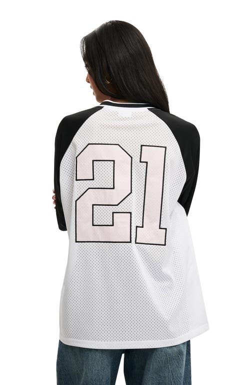Cotton On Oversized V Neck Raglan Jersey In White