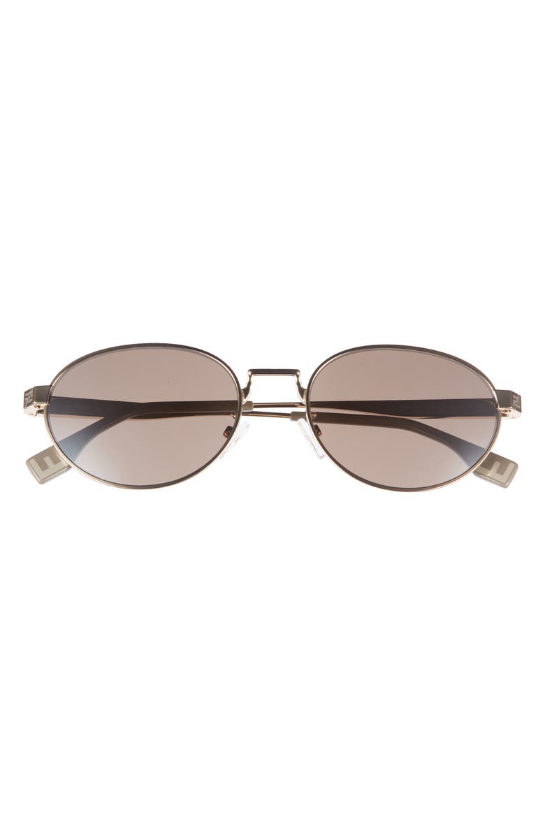 Fendi Sky 55mm Oval Sunglasses, Main, color, Gold / Brown Mirror