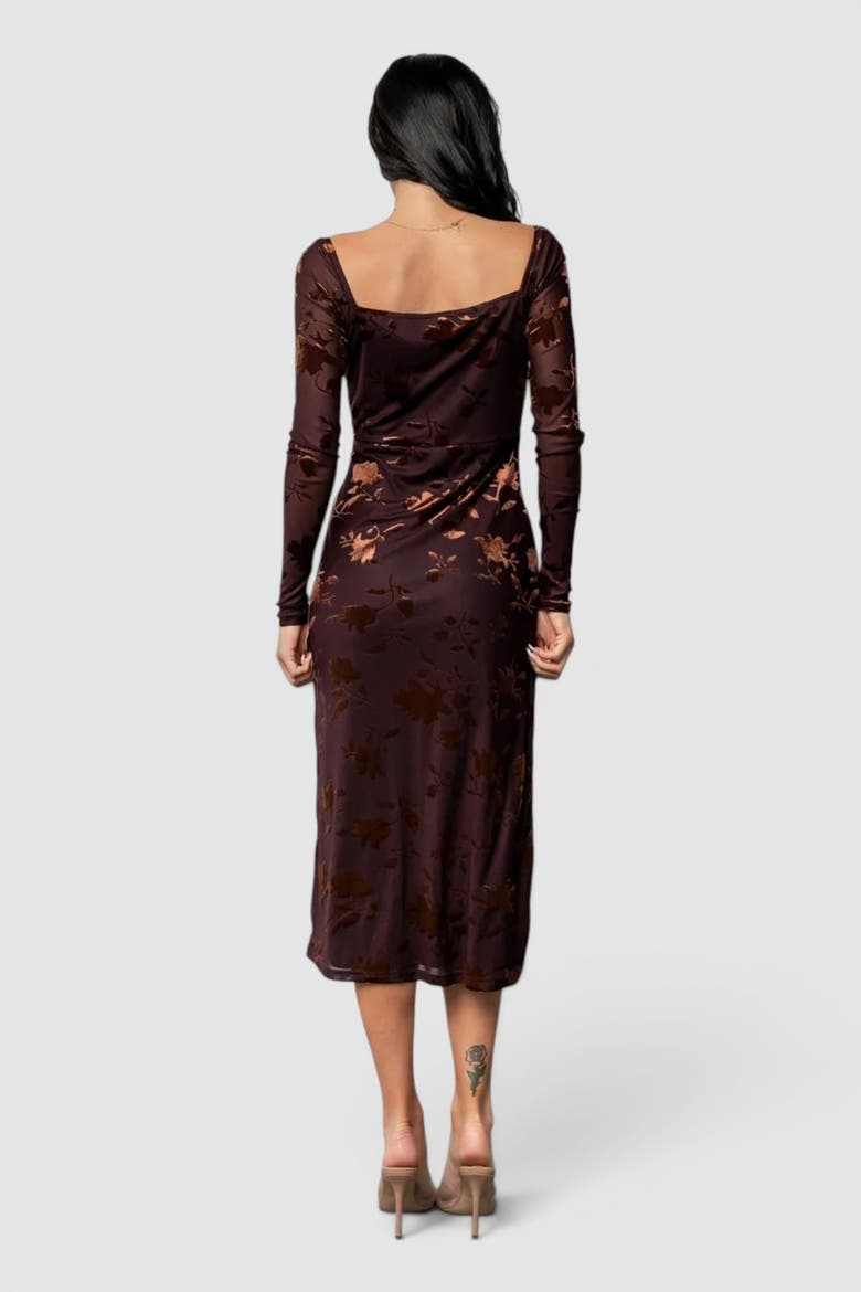 Tamara Midi Dress, Alternate, color, Deep Plum + Dark Bronze Floral