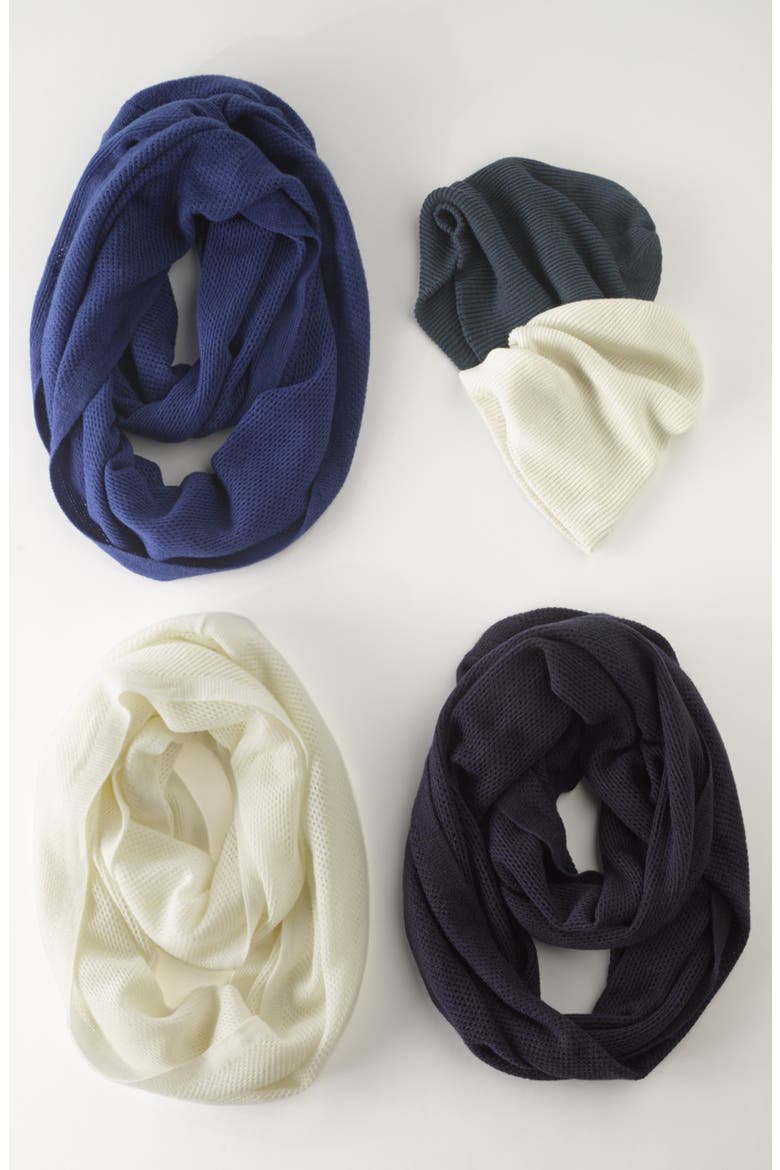 Knit Infinity Scarf, Alternate, color, BLACK