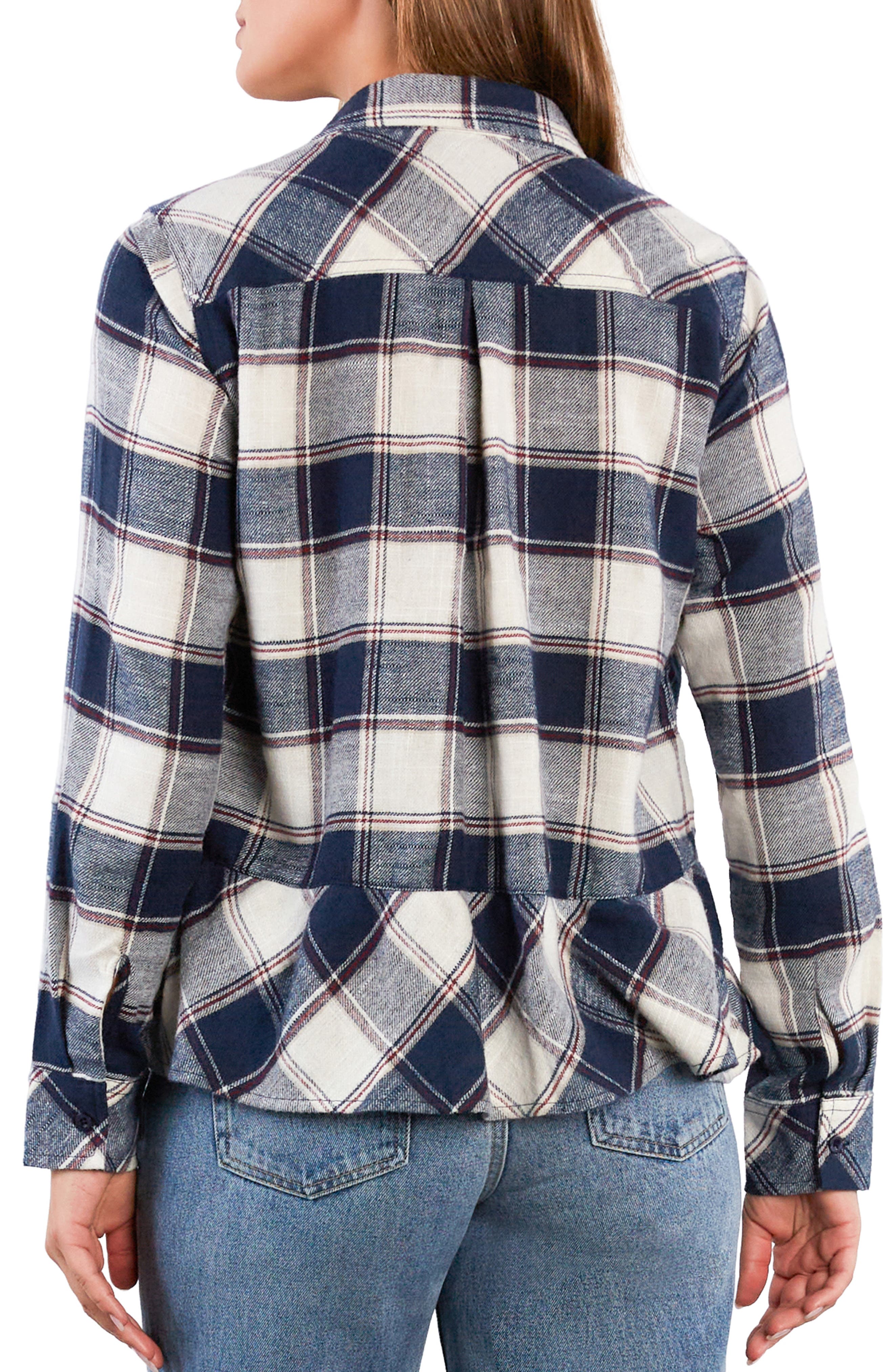 Ryan Plaid Ruffle Peplum Button-Up Shirt - image 2
