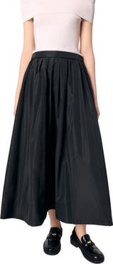 maje maxi skirt with contrast waistband