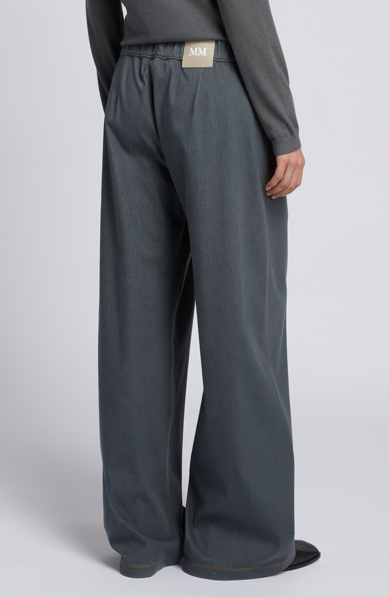 MM by Max Mara Sarta Pleated Wide Leg Pants, Alternate, color, Dark Grey