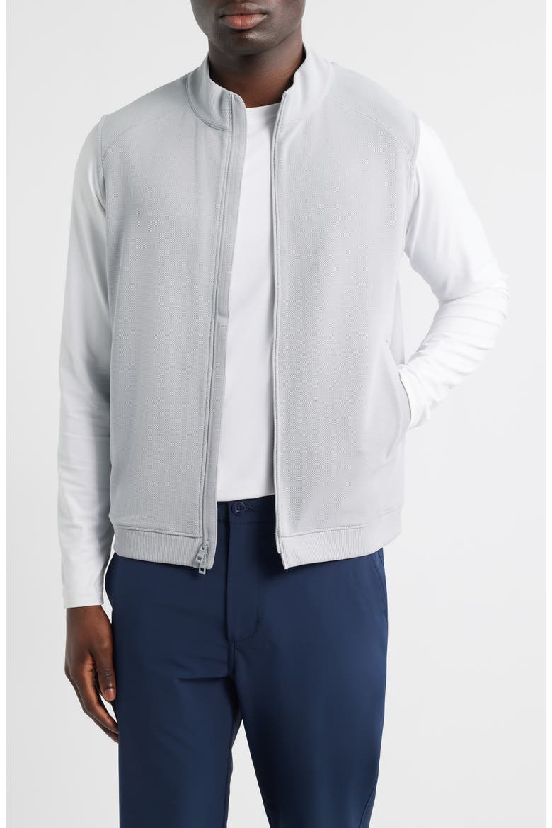 Cradle Piqué Performance Full Zip Vest, Main, color, BRITISH GREY
