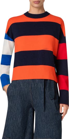 Akris Punto outlet Colorblock wool cashmere turtleneck sweater