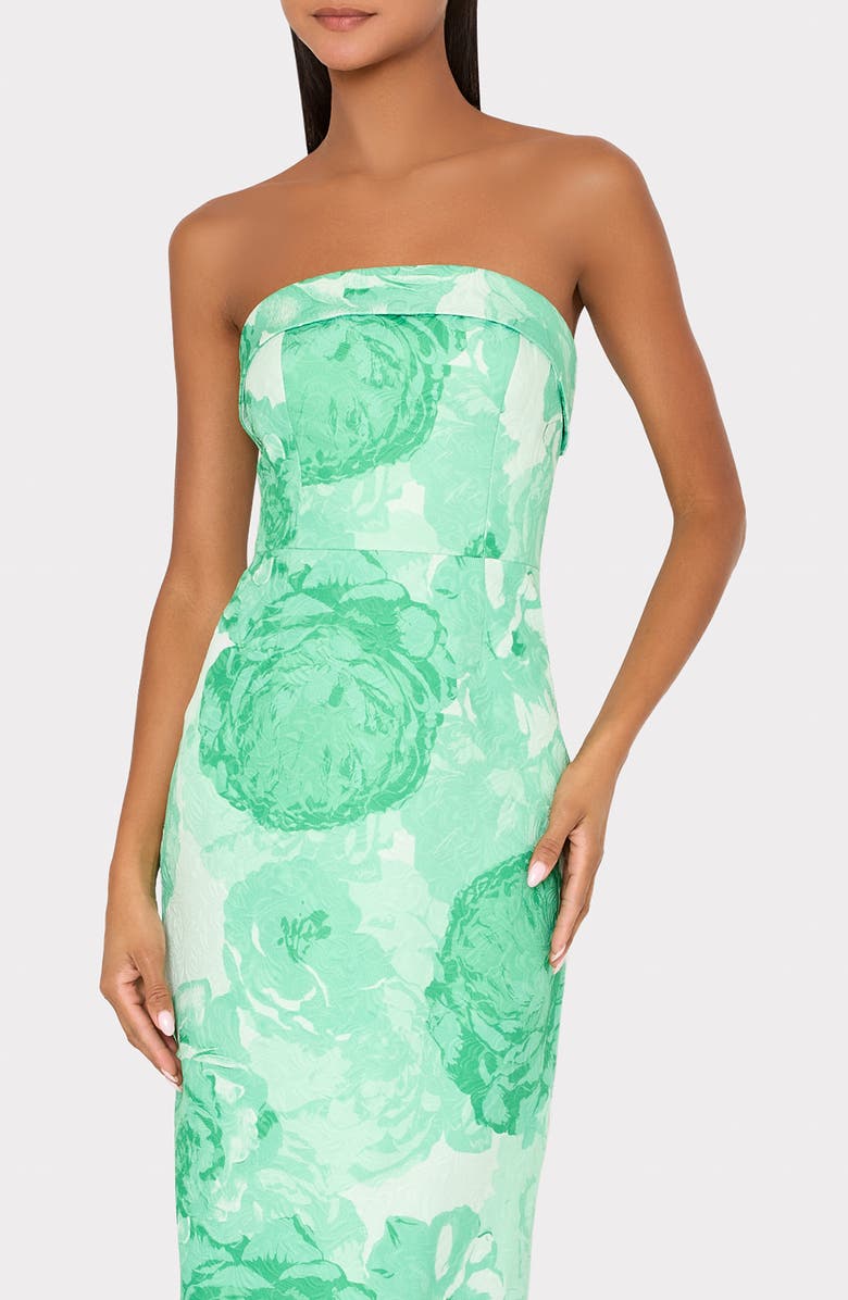 Milly Ella Jacquard Strapless Gown, Alternate, color, Green Multi