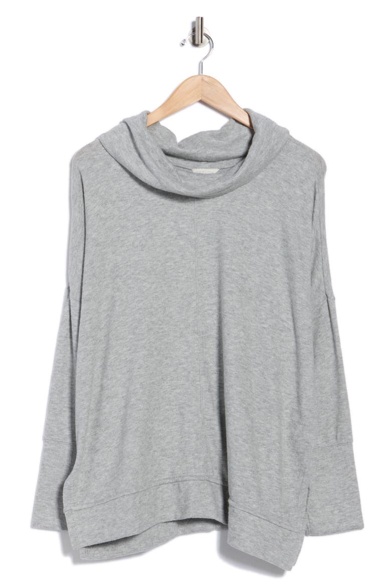 Cowl Neck Tunic Top, Alternate, color, GREY HEATHER