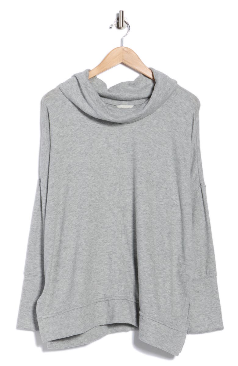 Caslon<sup>®</sup> Cowl Neck Tunic Top, Alternate, color, Grey Heather