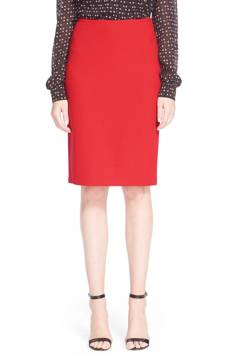 Nouveau Bouclé Knit Pencil Skirt, Main, color, GRANITA