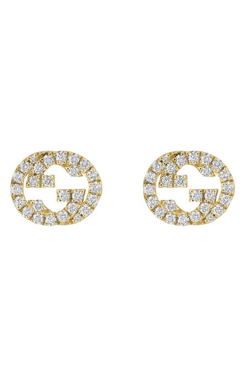 Interlocking-G Diamond Stud Earrings
