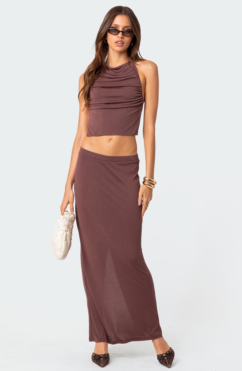 EDIKTED Kenzie Low Rise Knit Maxi Skirt, Alternate, color, 