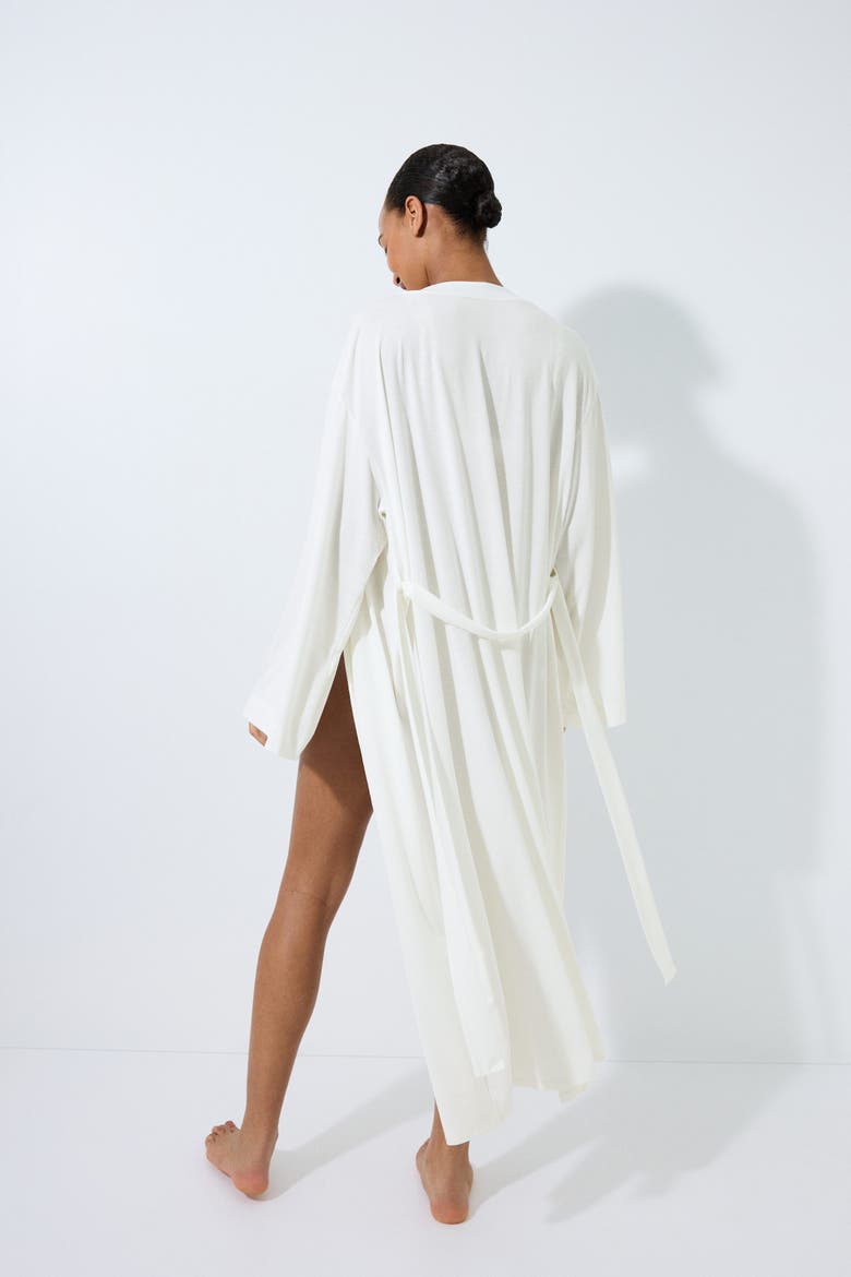 Jersey Robe, Alternate, color, White