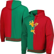 Mitchell & Ness Men's Mitchell & Ness Green/Red Milwaukee Bucks Hardwood Classics Split Pullover Hoodie