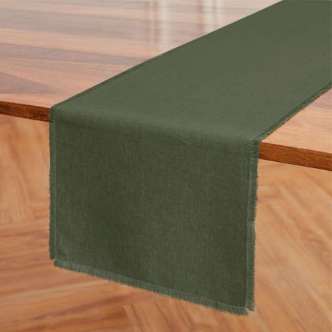 Linen Table Runner for Dining Table, Holiday and Everyday Table Decor - Fringe