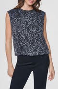 DKNY Printed Crinkle Chiffon Top