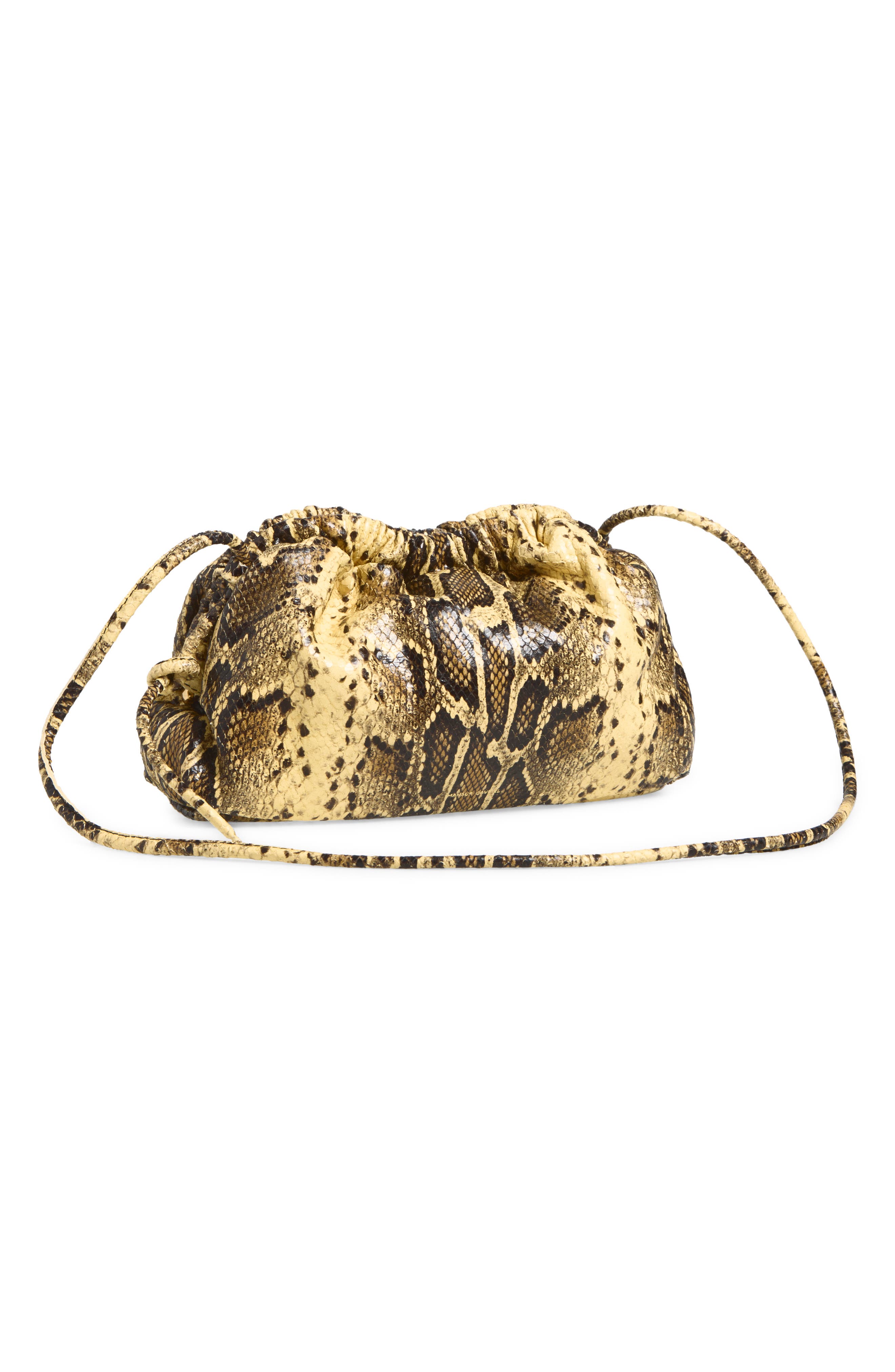 Mini Cloud Leather Clutch, Alternate, color, GOLDEN ROCCIA