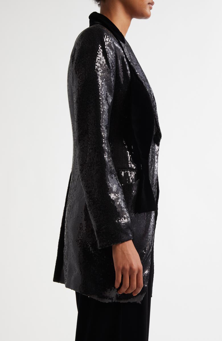 Emporio Armani Sequin Longline Blazer, Alternate, color, 