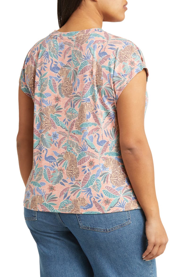 Floral Twist Hem Top (Nordstrom Exclusive), Alternate, color, DUSTY PAPAYA MULTI