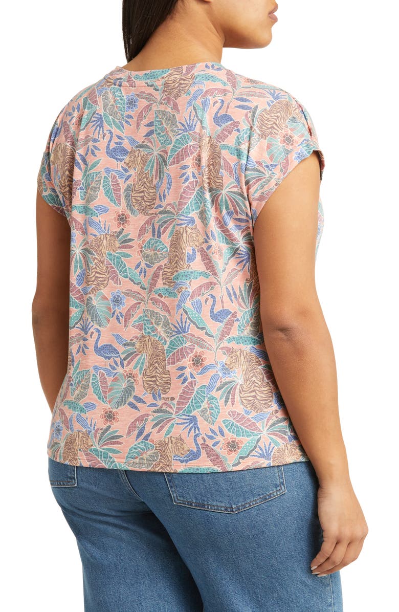 Wit & Wisdom Floral Twist Hem Top, Alternate, color, Dusty Papaya Multi