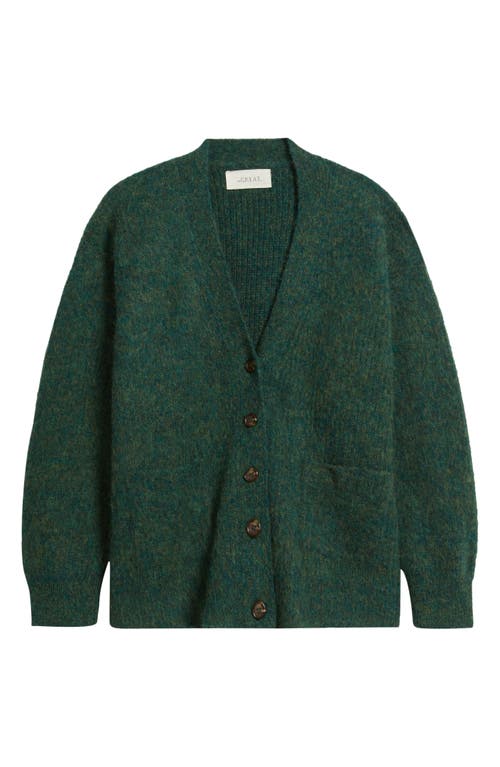 The Great . The Brushed Melange Cardigan In Green