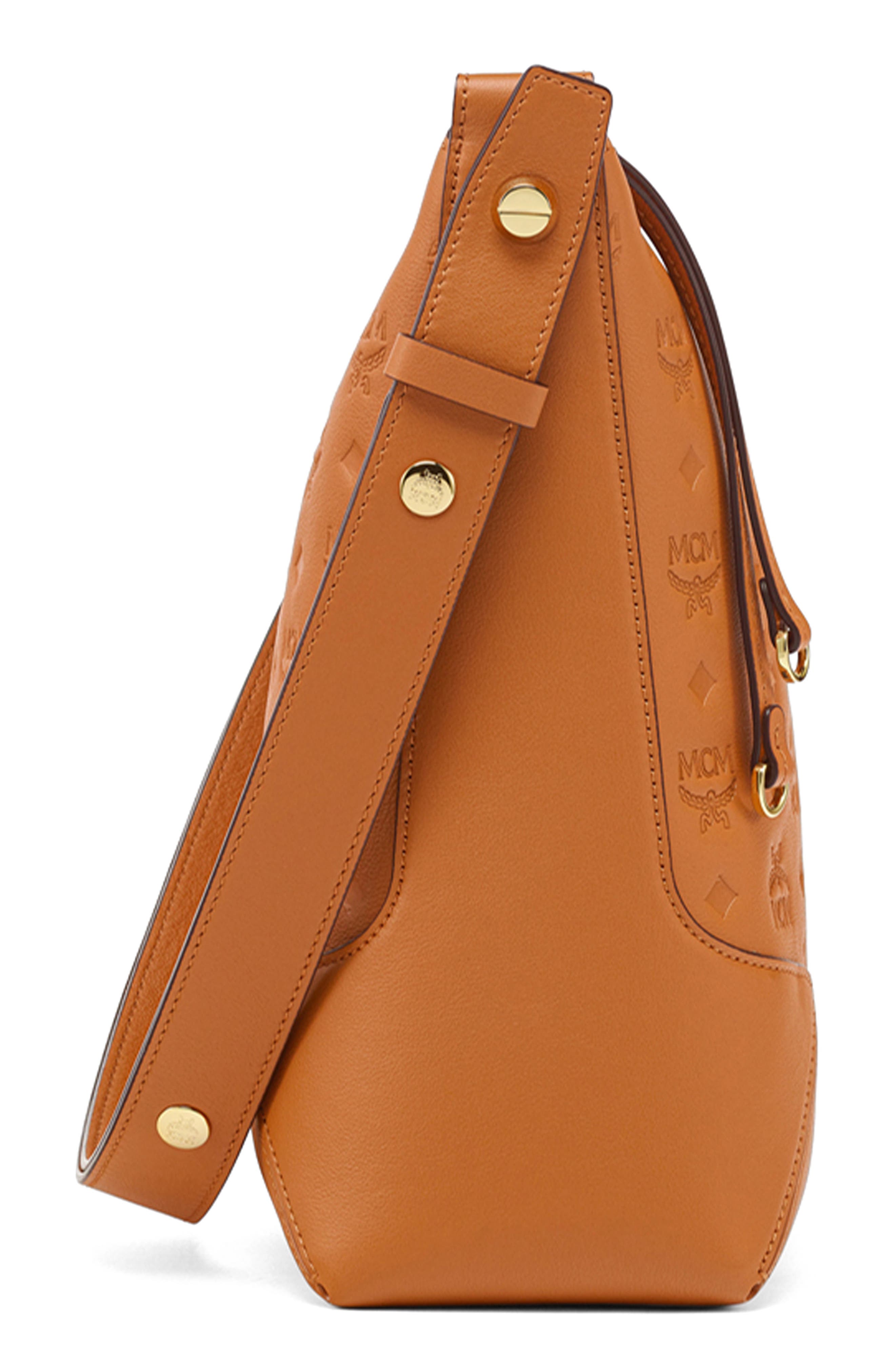 MCM Medium Klara Leather Hobo Bag, Alternate, color, 