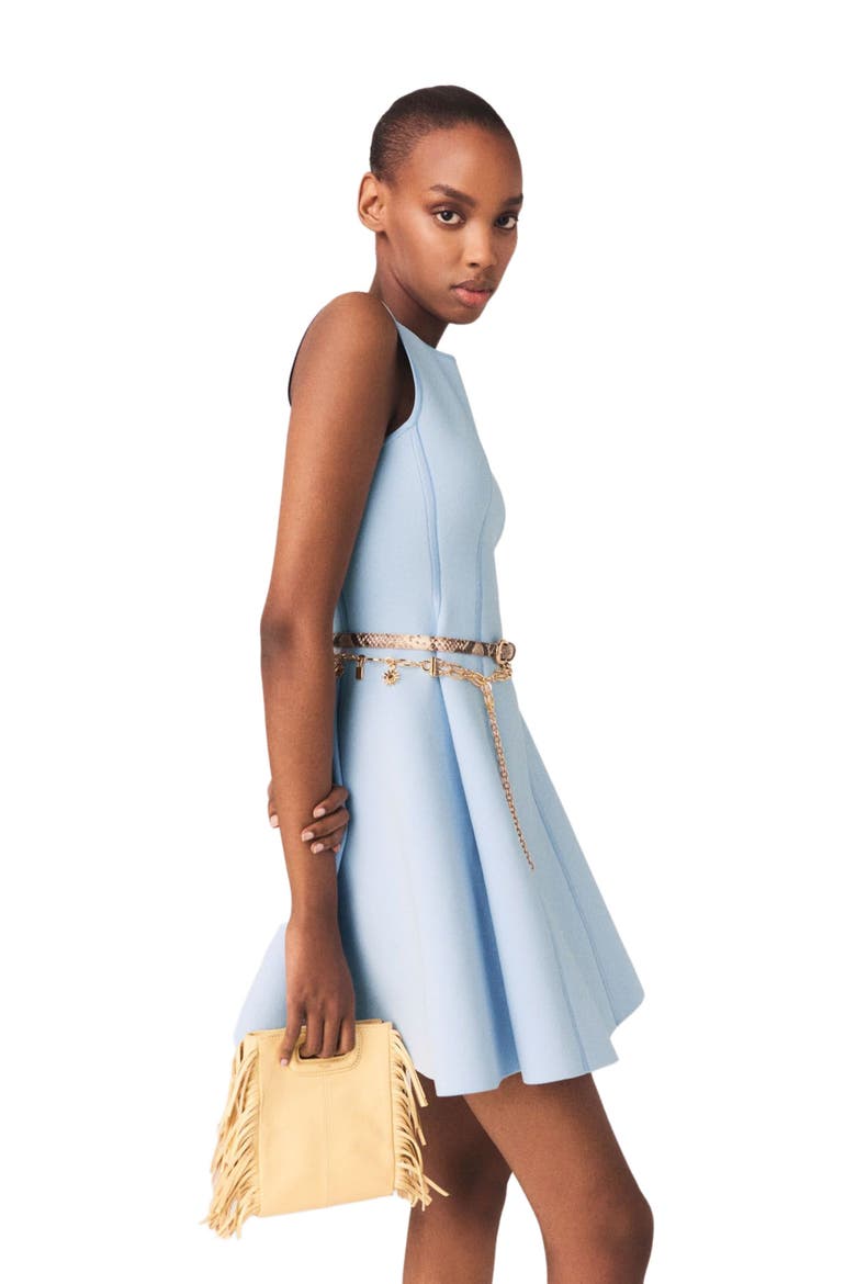 Skater dress with jewelled bows, Alternate, color, Blue sky