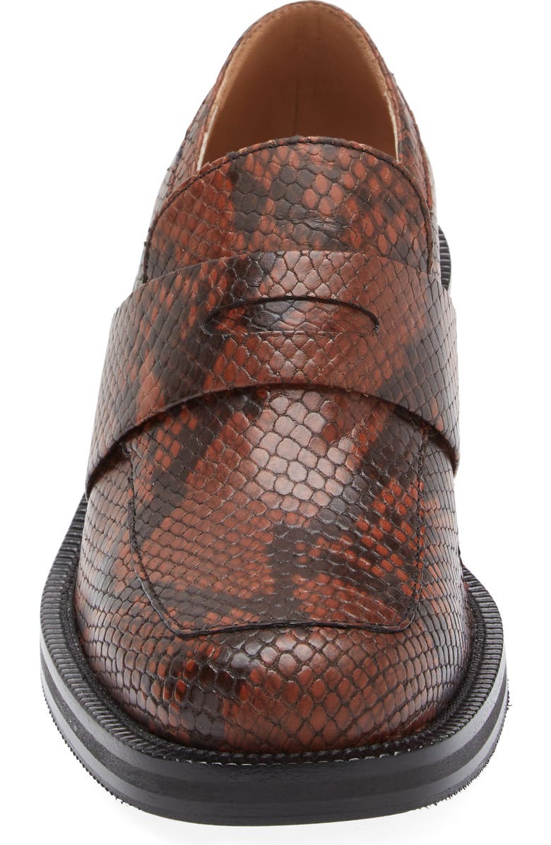 Dries Van Noten Snakeskin Embossed Penny Loafer, Alternate, color,