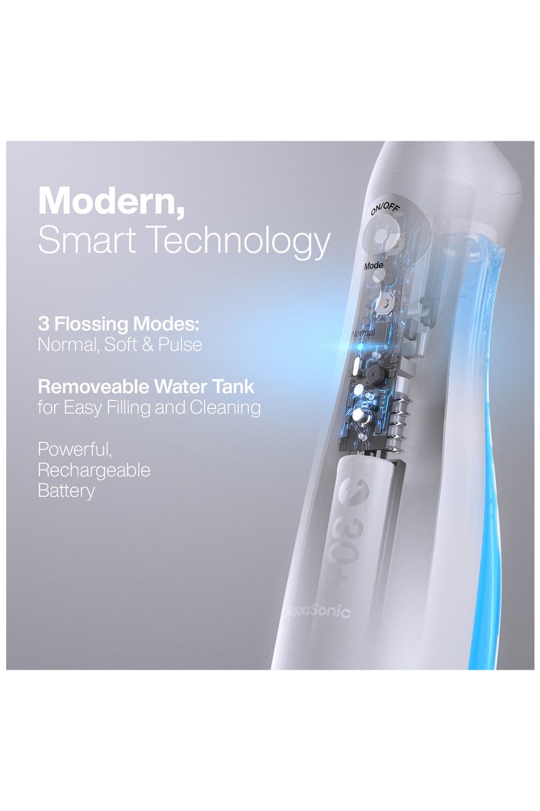 Aqua Flosser Cordless Rechargeable Water Flosser in White, Alternate, color, NO COLOR