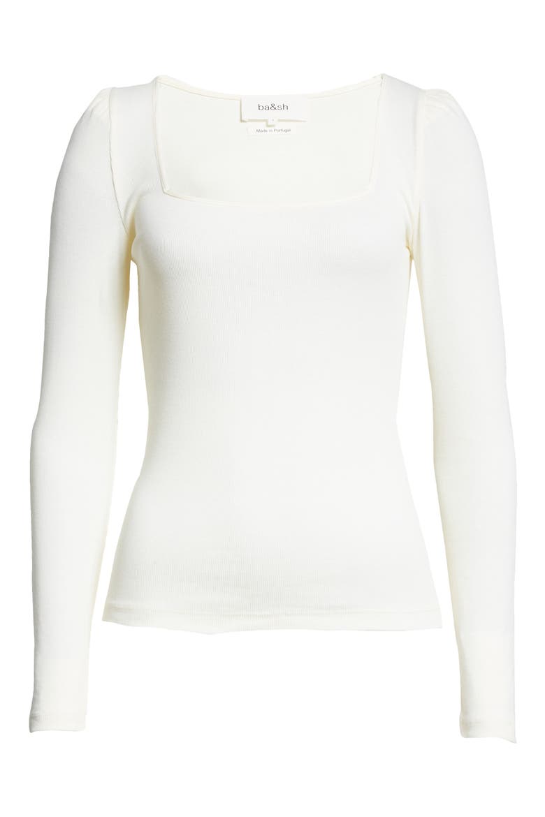 Olympe Puff Shoulder Top, Alternate, color, ECRU