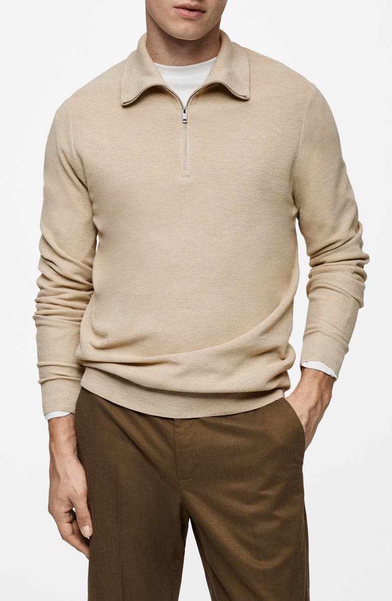 MANGO Piqué Sweater, Main, color, 