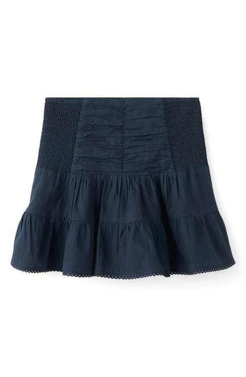 Ruched Ruffle Miniskirt