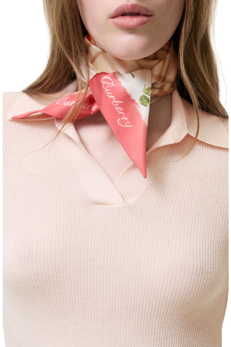 Blooms of Britain Silk Skinny Scarf, Alternate, color, SESAME BEIGE