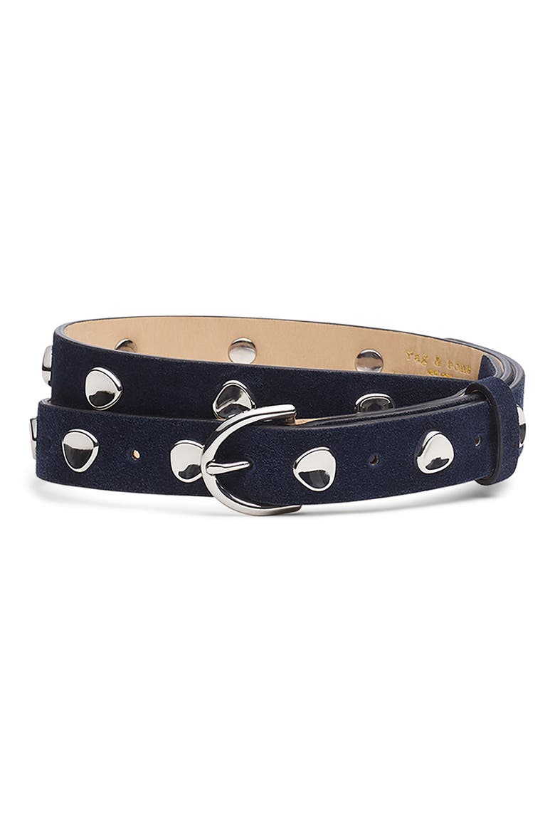 Brynn Suede Belt, Main, color, NAVY SUEDE