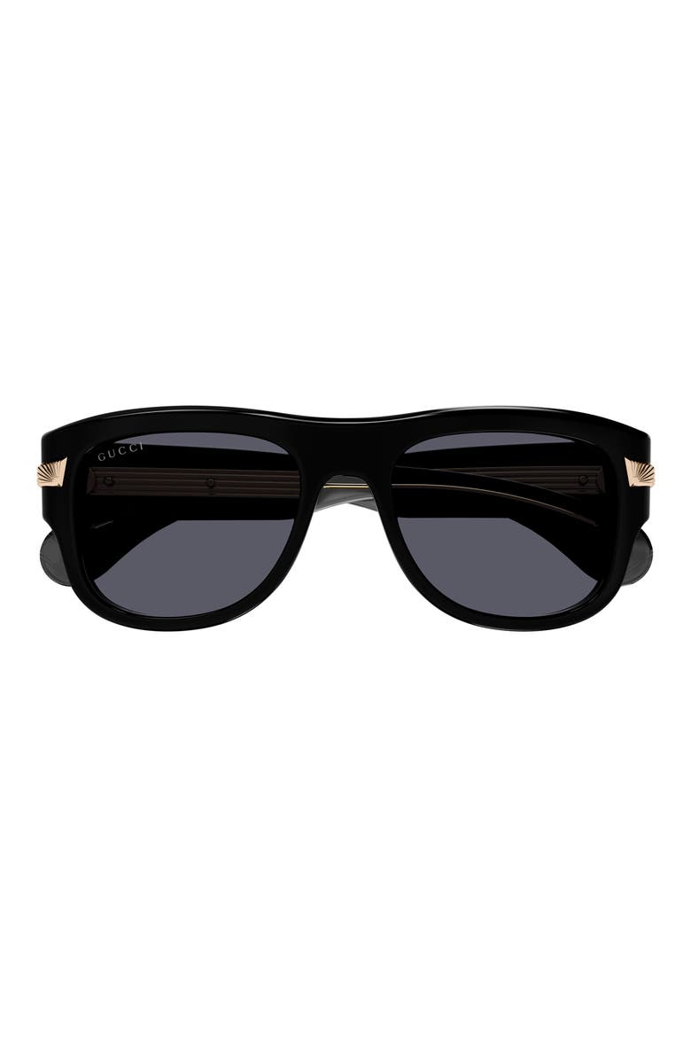 54mm Square Sunglasses, Main, color, BLACK