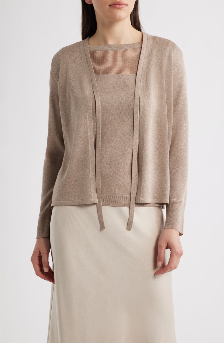 KOBI HALPERIN Arden Tie Front Cardigan, Main, color, Natural