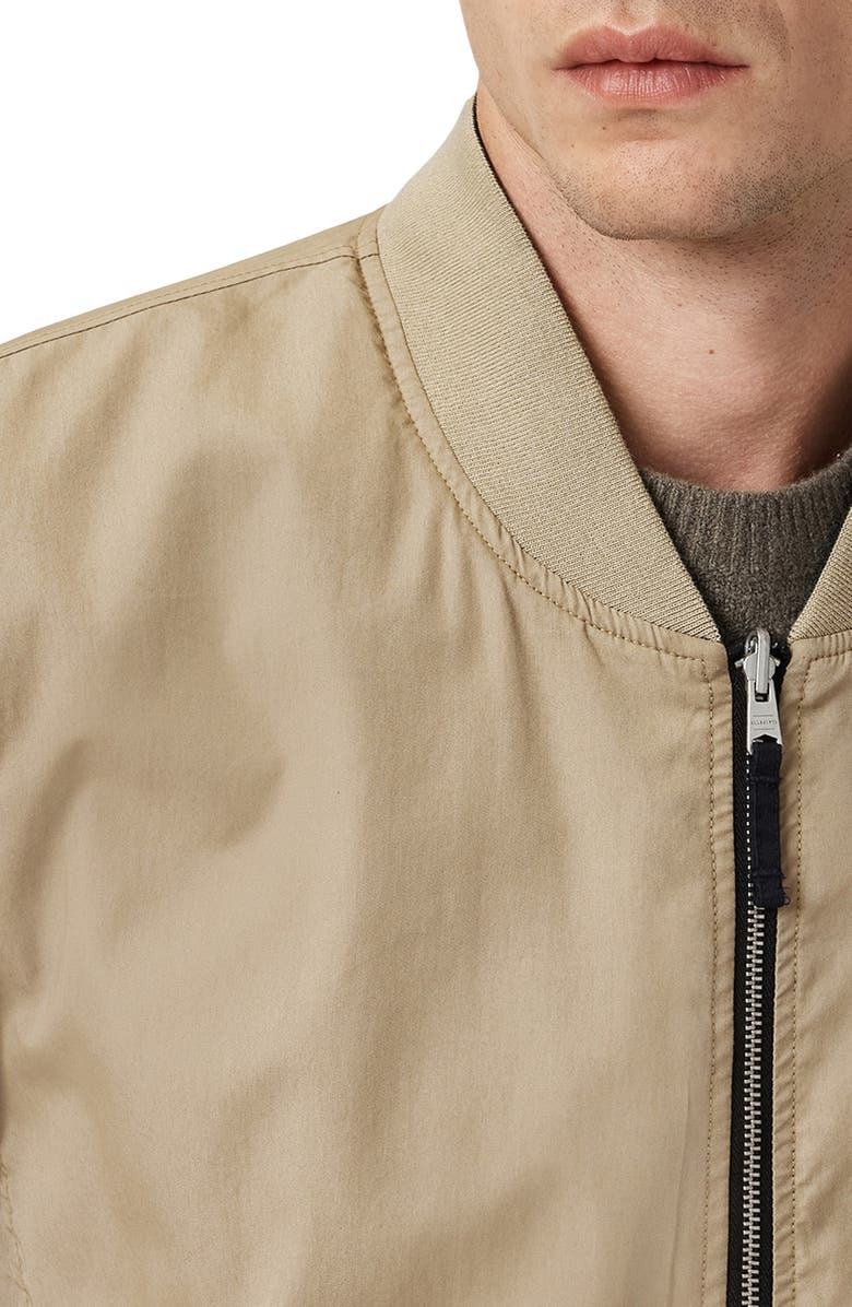 AllSaints Bassett Reversible Bomber Jacket, Alternate, color, Azula Blue/ Brown