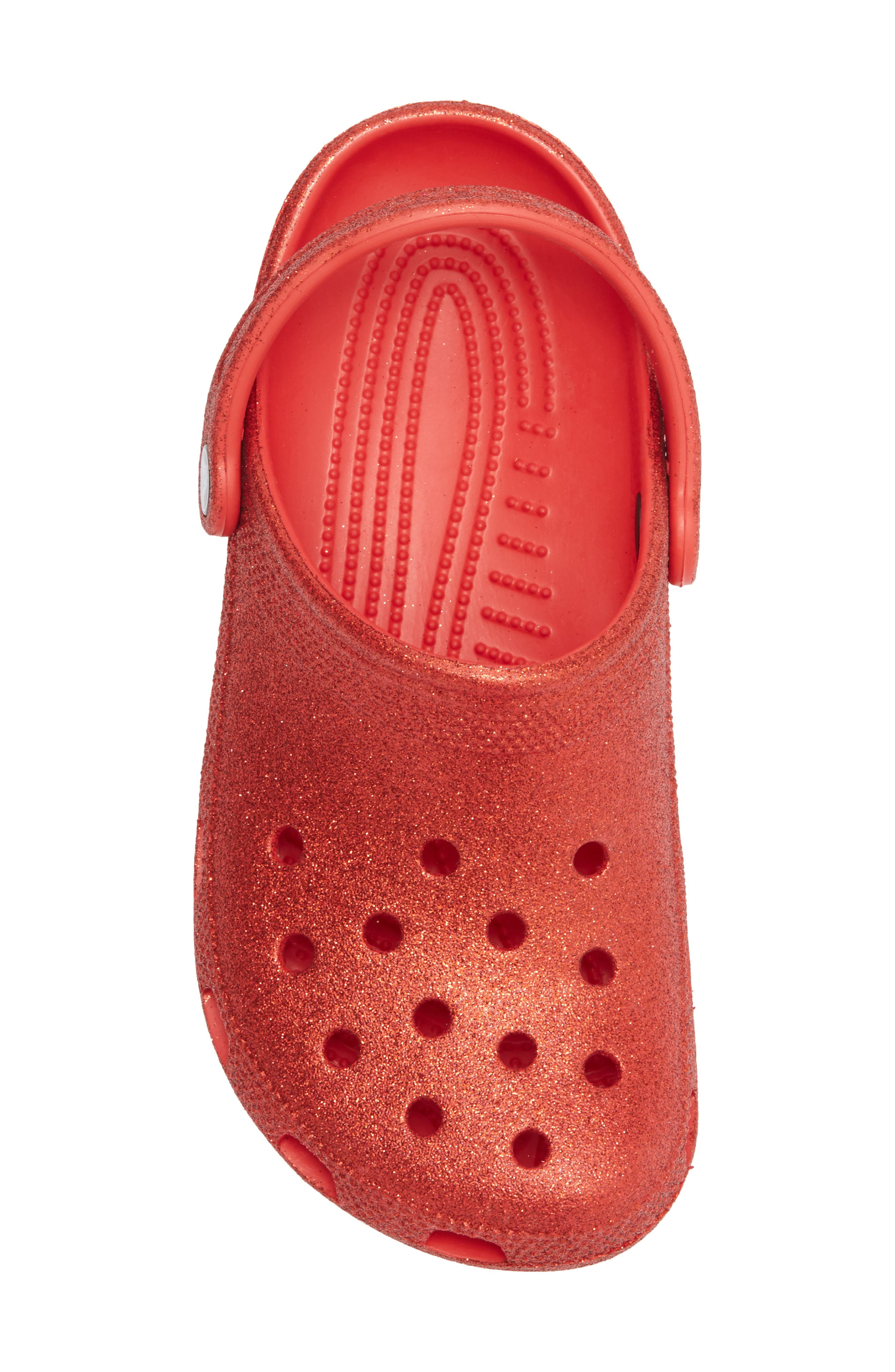 CROCS Gender Inclusive Classic Glitter Clog, Alternate, color, Flame