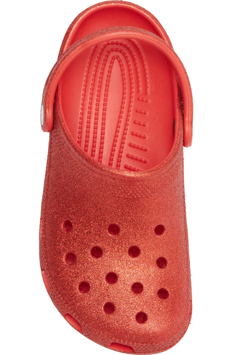 CROCS Gender Inclusive Classic Glitter Clog, Alternate, color, Flame