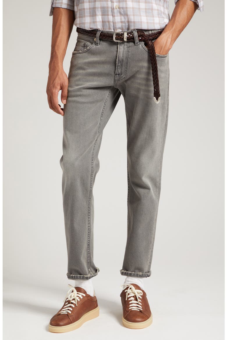 Five-Pocket Stretch Denim Pants, Main, color, MEDIUM GREY