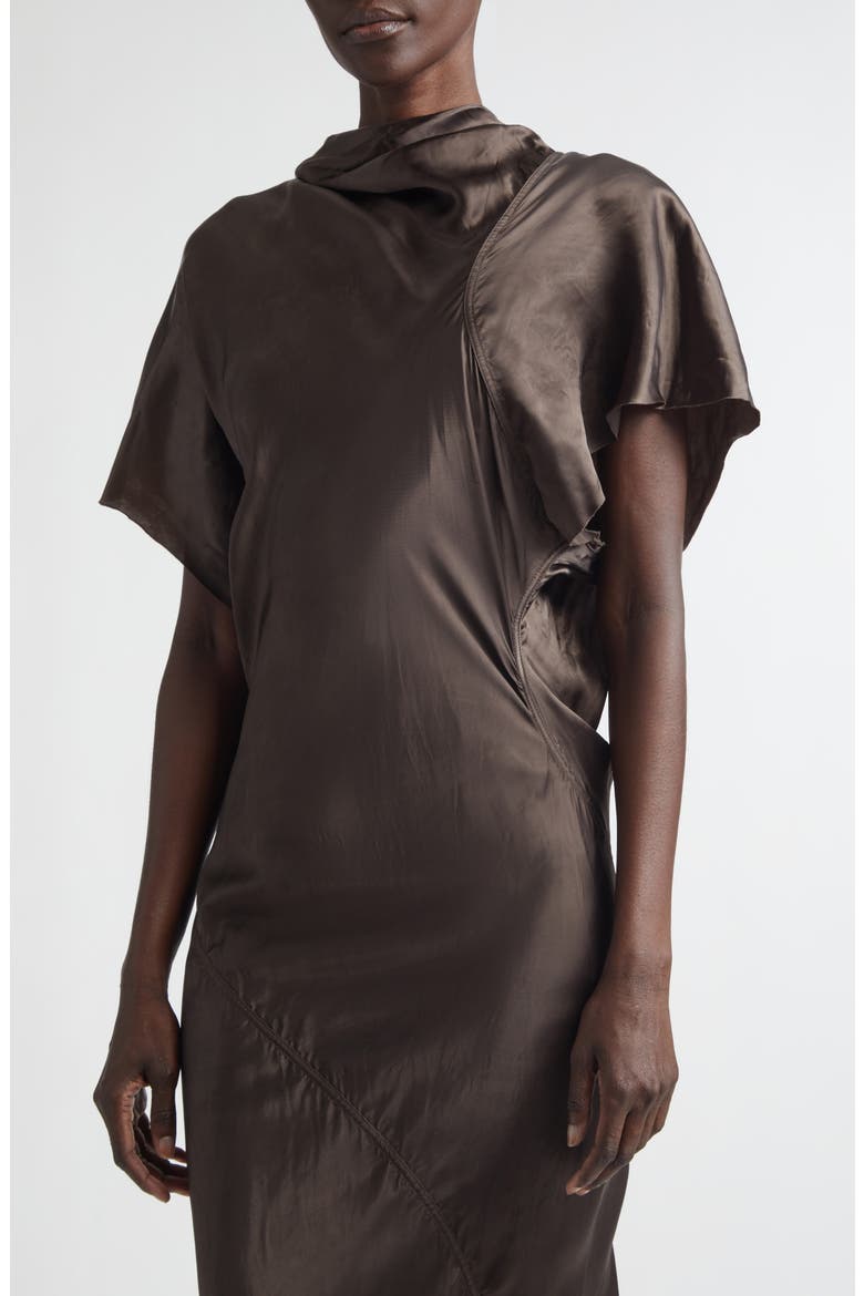 Seb Satin Midi Dress, Alternate, color, DARK DUST