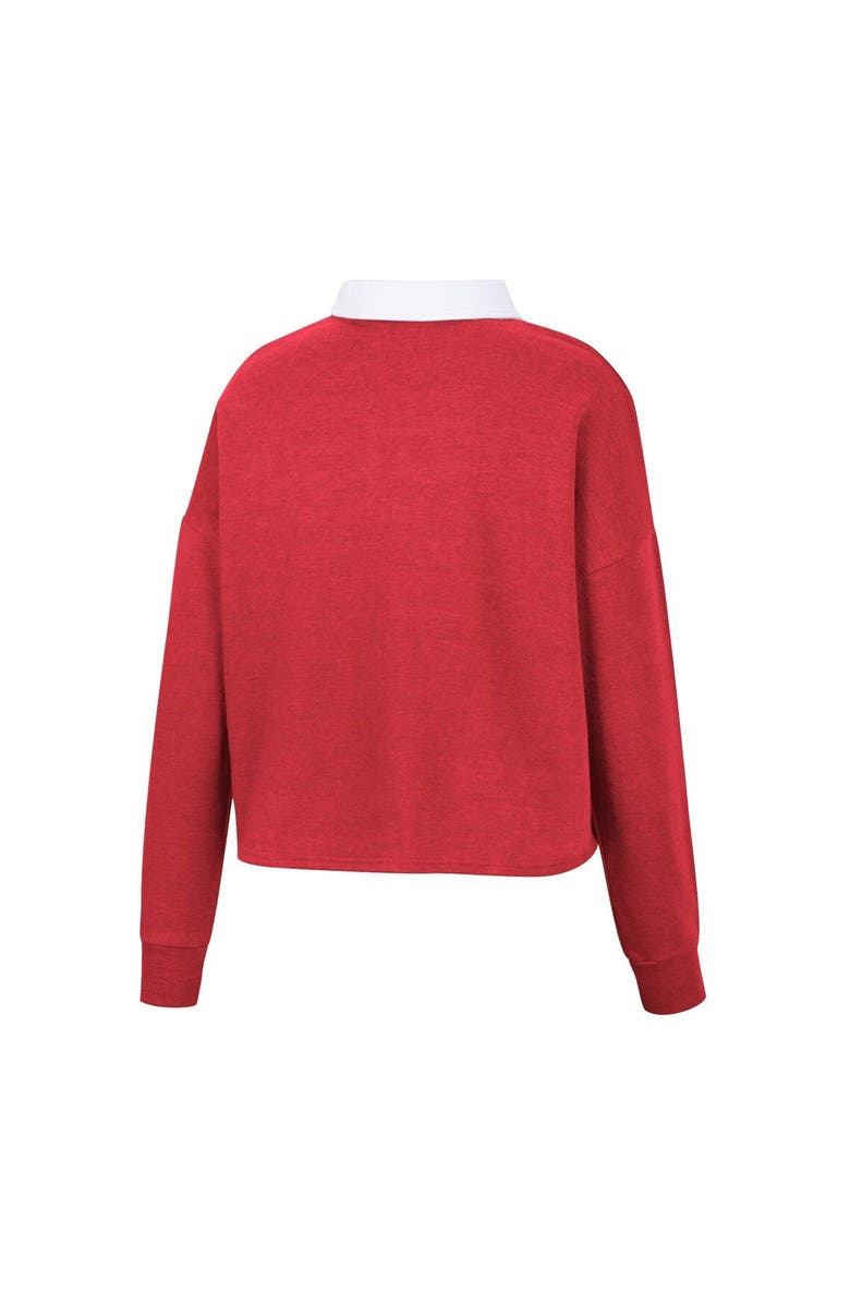 COLOSSEUM Women's Colosseum Scarlet Nebraska Huskers I Love My Job Rugby Long Sleeve Shirt, Alternate, color, Scarlet