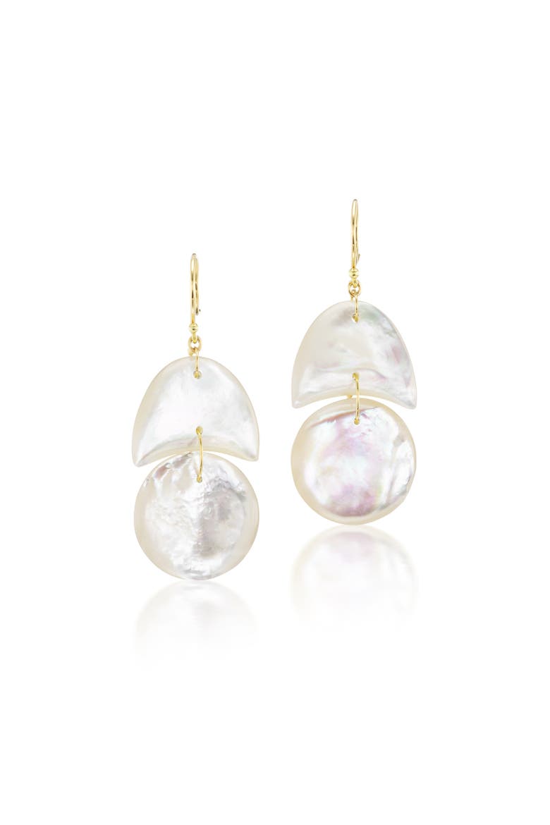 Mother of Pearl Tiny Arp Drop Earrings, Main, color, Mother Of Pearl