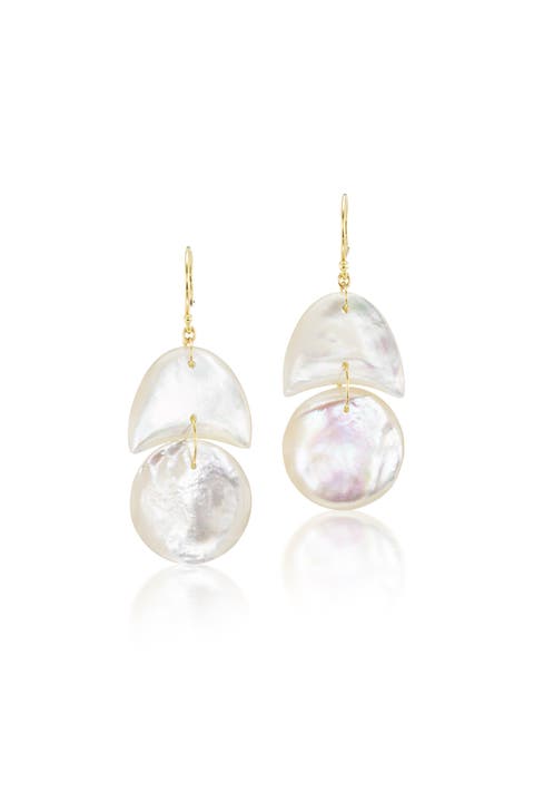 Mother of Pearl Tiny Arp Drop Earrings