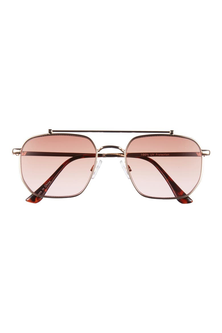 Gradient Aviator Sunglasses, Main, color, GOLD- BROWN