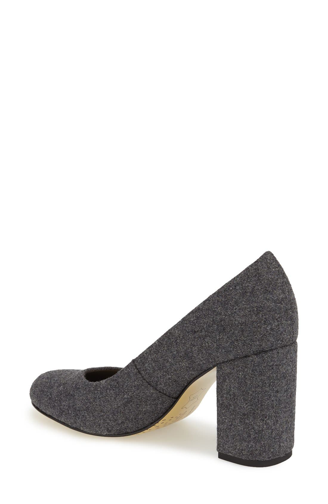'Nara' Block Heel Pump, Alternate, color, GREY FLANNEL